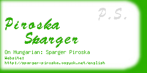 piroska sparger business card